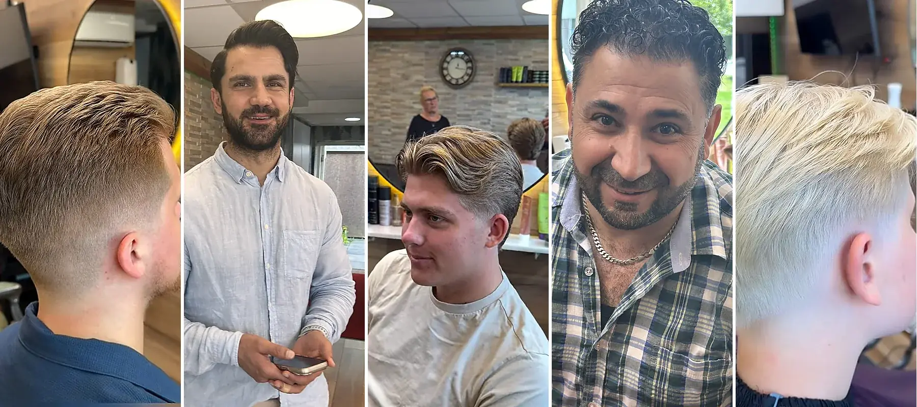Bildmontage: Holger och Alan tillsammans med gäster i salongen